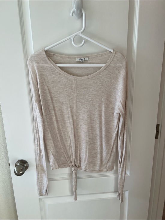Madewell Sweaters - Madewell Neutral Tie-Front Long Sleeve Top